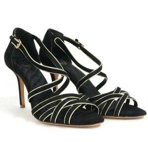 Tory Burch Suede Leather Trim Embellished Sandals 6.5